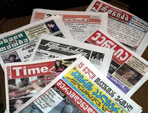 Грузинские газеты. Фото RFE/PL
