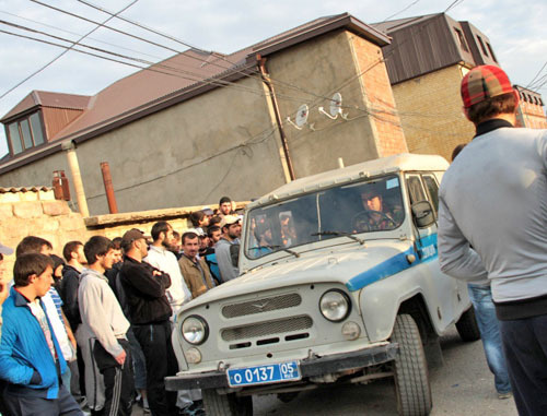 Место проведения спецоперации. Махачкала, 19 мая 2012 г. Фото Магомеда Ахмедова для "Кавказского узла"
