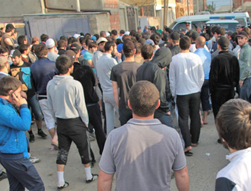 Место проведения спецоперации. Махачкала , 19 мая 2012 г. Фото Ахмеда Магомедова