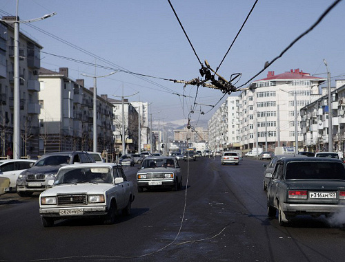 Обрыв проводов в результате урагана, Новороссийск. Фото Владимира Аносова, http://www.yuga.ru