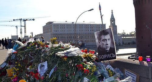 На месте убийства Бориса Немцова в Москве. Фото Светланы Кравченко для "Кавказского узла" На месте убийства Бориса Немцова в Москве. Фото Светланы Кравченко для "Кавказского узла"