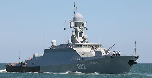 Малый ракетный корабль «Углич» в Каспийское море. Фото: http://www.korabli.eu/blogs/novosti/morskie-novosti/zavershilos-sovmestnoe-uchenie Малый ракетный корабль «Углич» в Каспийское море. Фото: http://www.korabli.eu/blogs/novosti/morskie-novosti/zavershilos-sovmestnoe-uchenie