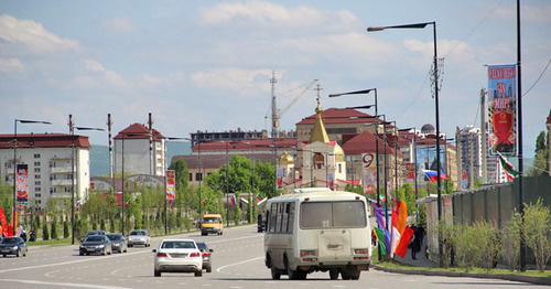 Грозный, проспект Путина. Фото магомеда Магомедова для "Кавказского узла"