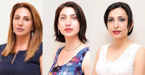 Заруи Постанджян, Сона Агекян, Марине Хачатрян (слева направо). Фото: Пресс-служба мэрии Еревана
