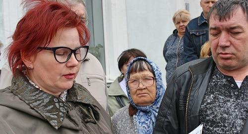 Татьяна Авачева на пикете в Гуково. Фото Вячеслава Прудникова для "Кавказского узла". Татьяна Авачева на пикете в Гуково. Фото Вячеслава Прудникова для "Кавказского узла".