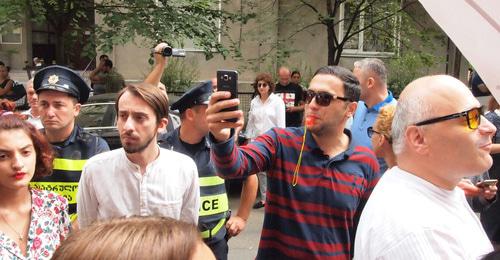 Участники акции протеста в Тбилиси. 5 сентября 2018 г. Фото Беслана Кмузова для "Кавказского узла"