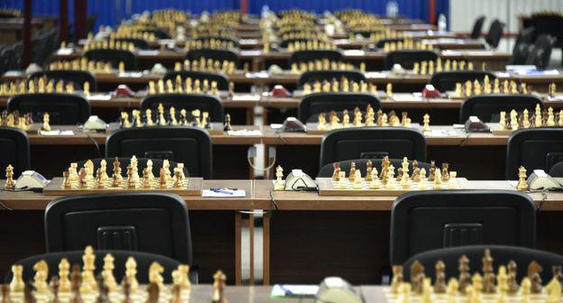 Шахматны доски на Всемирной шахматной олимпиаде. Фото Goga Chanadiri FB / Batumi Chess Olympiad 2018 Шахматны доски на Всемирной шахматной олимпиаде. Фото Goga Chanadiri FB / Batumi Chess Olympiad 2018