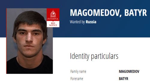 Батыр Магомедов в картотеке на сайте Интерпола. Скриншот с сайта https://www.interpol.int/How-we-work/Notices/View-Red-Notices#2020-60566 Батыр Магомедов в картотеке на сайте Интерпола. Скриншот с сайта https://www.interpol.int/How-we-work/Notices/View-Red-Notices#2020-60566