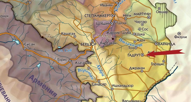 Гадрут на карте Нагорного Карабаха. https://www.kavkaz-uzel.eu/articles/354792/ Гадрут на карте Нагорного Карабаха. https://www.kavkaz-uzel.eu/articles/354792/