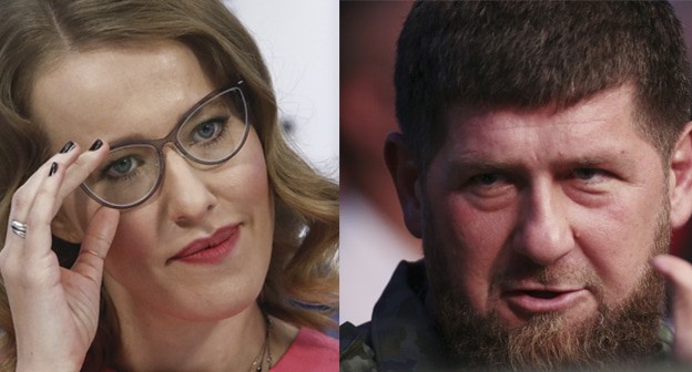 Ксения Собчак и Рамзан Кадыров. Коллаж "Кавказского узла" Фото: REUTERS/Christopher Pike REUTERS/Sergei Karpukhin Ксения Собчак и Рамзан Кадыров. Коллаж "Кавказского узла" Фото: REUTERS/Christopher Pike REUTERS/Sergei Karpukhin