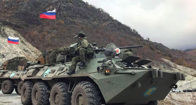 Российские миротворцы в Карвачарском районе 13.11.2020. Фото Алвард Григорян для "Кавказского узла" Российские миротворцы в Карвачарском районе 13.11.2020. Фото Алвард Григорян для "Кавказского узла"