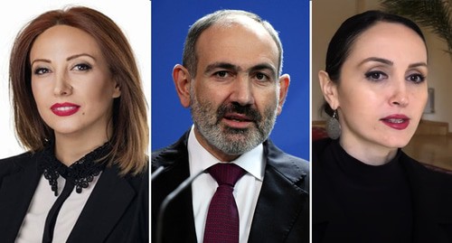 Гаяне Абрамян, Никол Пашинян, Лусине Бадалян. Фото: пресс-служба парламнта Армении, REUTERS/Annegret Hilse, кадр видео 
24TV https://www.youtube.com/watch?v=QQFZWsB8ebA&app=desktop