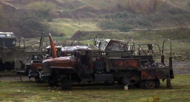 Автотехника армии Нагорного Карабаха, пострадавшая в результате военных действий. Фото Азиза Каримова для "Кавказского узла" Автотехника армии Нагорного Карабаха, пострадавшая в результате военных действий. Фото Азиза Каримова для "Кавказского узла"