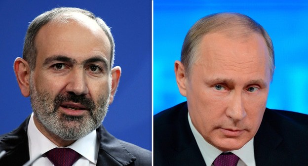 Никол Пашинян, Владимир Путин. Фото: REUTERS/Annegret Hilse, пресс-служба Кремля. Коллаж "Кавказского узла" Никол Пашинян, Владимир Путин. Фото: REUTERS/Annegret Hilse, пресс-служба Кремля. Коллаж "Кавказского узла"