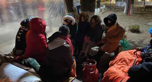 Участницы протестной акции в Цхинвале.  6 декабря. Фото Анны Джиоевой.
