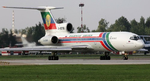Ту-154М Дагестанских авиалиний. Фото Dmitriy Pichugin https://ru.wikipedia.org/wiki/Авиалинии_Дагестана Ту-154М Дагестанских авиалиний. Фото Dmitriy Pichugin https://ru.wikipedia.org/wiki/Авиалинии_Дагестана