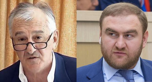 Вячеслав Дерев (слева) и Рауф Арашуков. Коллаж "Кавказского узла", Фото: пресс-служба Совета Федерации, кадр видео телекомпании "Черкесск" https://www.youtube.com/watch?time_continue=197&v=mJMPSINdatA Вячеслав Дерев (слева) и Рауф Арашуков. Коллаж "Кавказского узла", Фото: пресс-служба Совета Федерации, кадр видео телекомпании "Черкесск" https://www.youtube.com/watch?time_continue=197&v=mJMPSINdatA
