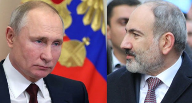 Владимир Путин (слева) и Никол Пашинян. Фото: Sputnik/Mikhail Klimentyev/Kremlin via REUTERS, Тиграна Петросяна для "Кавказского узла" Владимир Путин (слева) и Никол Пашинян. Фото: Sputnik/Mikhail Klimentyev/Kremlin via REUTERS, Тиграна Петросяна для "Кавказского узла"