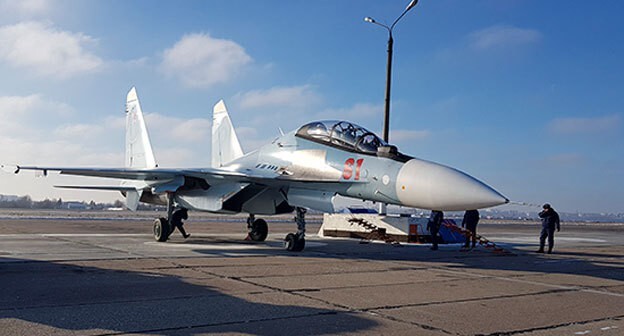 Истребитель Су-30СМ. Фото: пресс-служба Западного военного округа Минобороны России https://function.mil.ru/news_page/country/more.htm?id=12206474@egNews Истребитель Су-30СМ. Фото: пресс-служба Западного военного округа Минобороны России https://function.mil.ru/news_page/country/more.htm?id=12206474@egNews