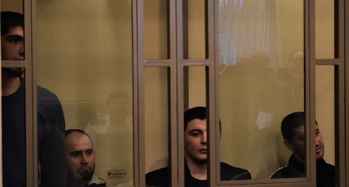 Шамиль Магомедов, Самир Ибрагимов, Хидирнаби Казуев и Габибула Халдузов (слева направо) в зале суда. Фото Константина Волгина для "Кавказского узла" Шамиль Магомедов, Самир Ибрагимов, Хидирнаби Казуев и Габибула Халдузов (слева направо) в зале суда. Фото Константина Волгина для "Кавказского узла"