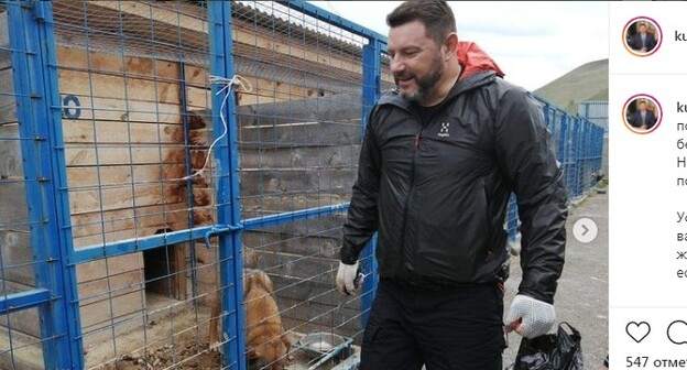 Мэр Кисловодска Александр Курбатов во время посещения приюта для безнадзорных животных в посёлке Новокисловодском 24 апреля 2021 года. Скриншот со страницы Курбатова в Instagram https://www.instagram.com/p/CODVCPTHftr/. Мэр Кисловодска Александр Курбатов во время посещения приюта для безнадзорных животных в посёлке Новокисловодском 24 апреля 2021 года. Скриншот со страницы Курбатова в Instagram https://www.instagram.com/p/CODVCPTHftr/.