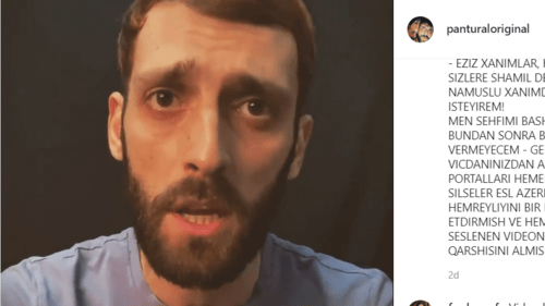 Скриншот видео с извинениями блогера Пантурала, https://www.instagram.com/p/CRO5BGVH9MO/