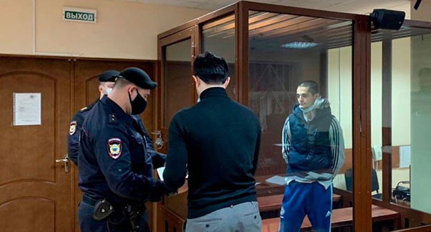 Сайд-Мухаммад Джумаев в зале суда. Январь 2021 года. Фото: пресс-служба Пресненского районного суда Сайд-Мухаммад Джумаев в зале суда. Январь 2021 года. Фото: пресс-служба Пресненского районного суда