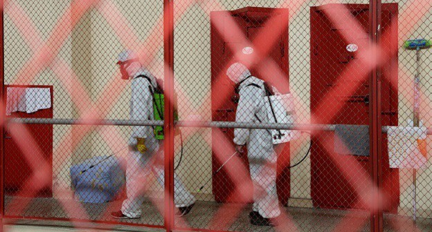 Дезинфекция в одном из мест заключения в Грузии. Фото: Special Penitentiary Service of Georgia
www.facebook.com/moc.gov.ge/posts/3359750700767604 Дезинфекция в одном из мест заключения в Грузии. Фото: Special Penitentiary Service of Georgia
www.facebook.com/moc.gov.ge/posts/3359750700767604