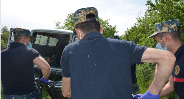 Поисковый отряд Службы по чрезвычайным ситуациям Нагорного Карабаха. Скриншот со страницы ведомства в Facebook. https://www.facebook.com/RescueServiceOfTheNKR Поисковый отряд Службы по чрезвычайным ситуациям Нагорного Карабаха. Скриншот со страницы ведомства в Facebook. https://www.facebook.com/RescueServiceOfTheNKR