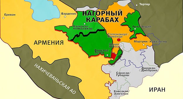 Карта Нагорного Карабаха. Скриншот видео "Кавказского узла" https://www.youtube.com/watch?v=qmbNQrbqyC0 Карта Нагорного Карабаха. Скриншот видео "Кавказского узла" https://www.youtube.com/watch?v=qmbNQrbqyC0