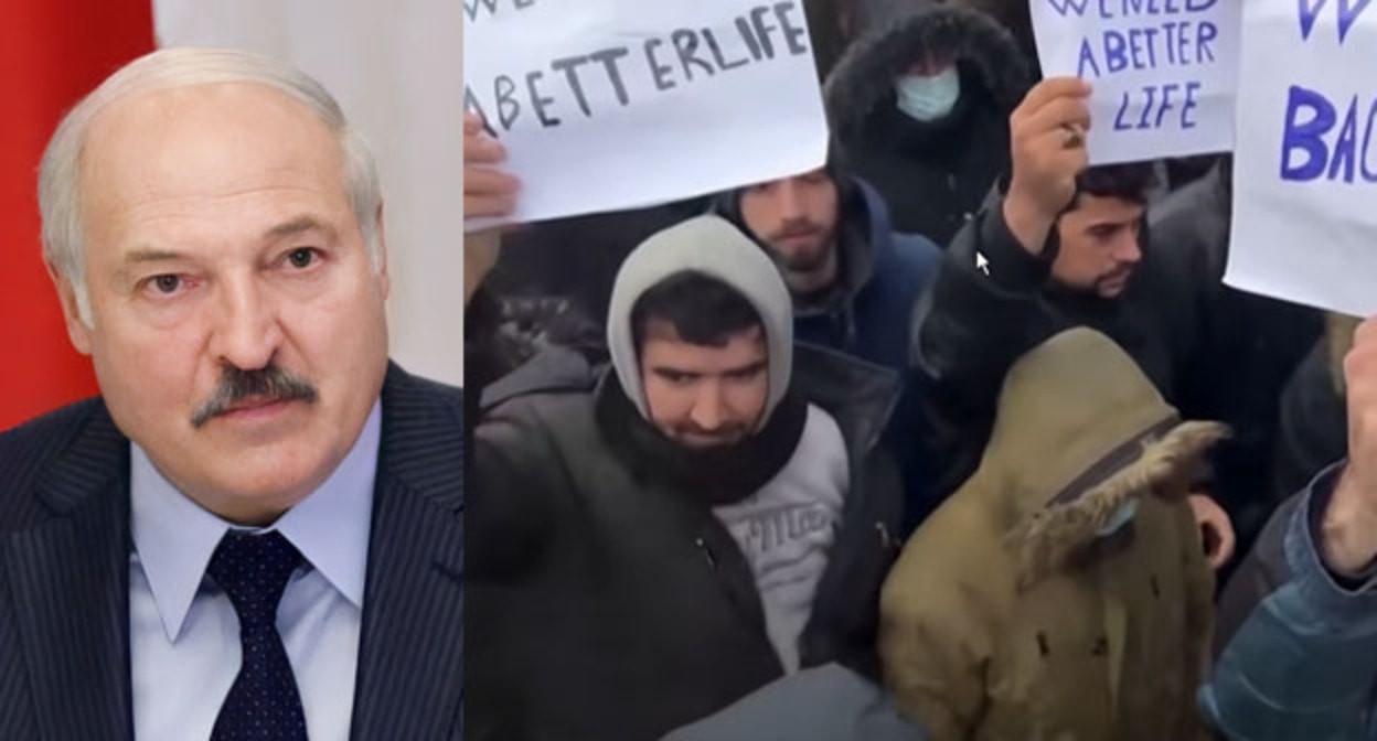 Александр Лукашенко и беженцы. Фото: belta.by https://ru.wikipedia.org/ Скриншот видео https://www.youtube.com/watch?v=JCZQLHMwWKg Александр Лукашенко и беженцы. Фото: belta.by https://ru.wikipedia.org/ Скриншот видео https://www.youtube.com/watch?v=JCZQLHMwWKg