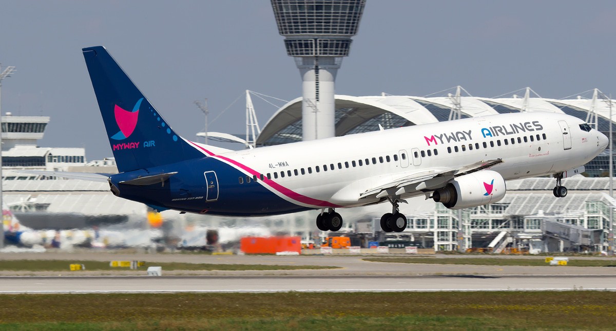 Самолет авиаперевозчика Myway Airlines. Фото пресс-службы авиаперевозчика Myway Airlines https://mywayairlines.com/ru/ Самолет авиаперевозчика Myway Airlines. Фото пресс-службы авиаперевозчика Myway Airlines https://mywayairlines.com/ru/