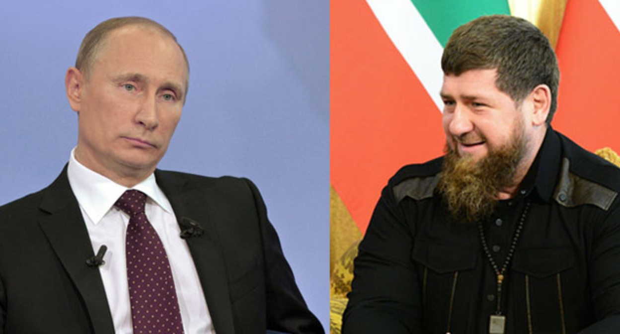 Владимир Путин (слева) и Рамзан Кадыров. Коллаж "Кавказского узла" Фото: http://kremlin.ru/ https://www.grozny-inform.ru/news/society/131164/ Владимир Путин (слева) и Рамзан Кадыров. Коллаж "Кавказского узла" Фото: http://kremlin.ru/ https://www.grozny-inform.ru/news/society/131164/