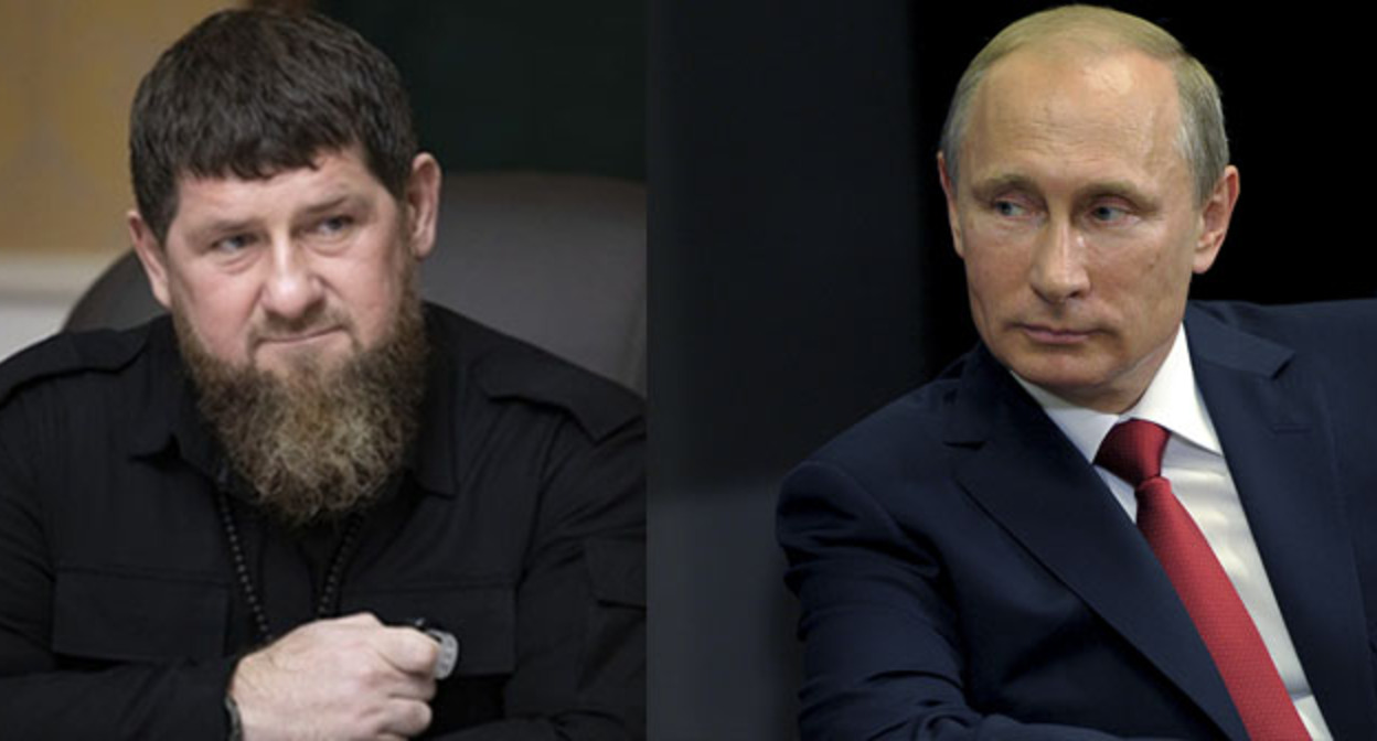 Рамзан Кадыров (слева) и Владимир Путин. Коллаж "Кавказского узла". Фото: kremlin.ru, "Грозный-Информ" Рамзан Кадыров (слева) и Владимир Путин. Коллаж "Кавказского узла". Фото: kremlin.ru, "Грозный-Информ"