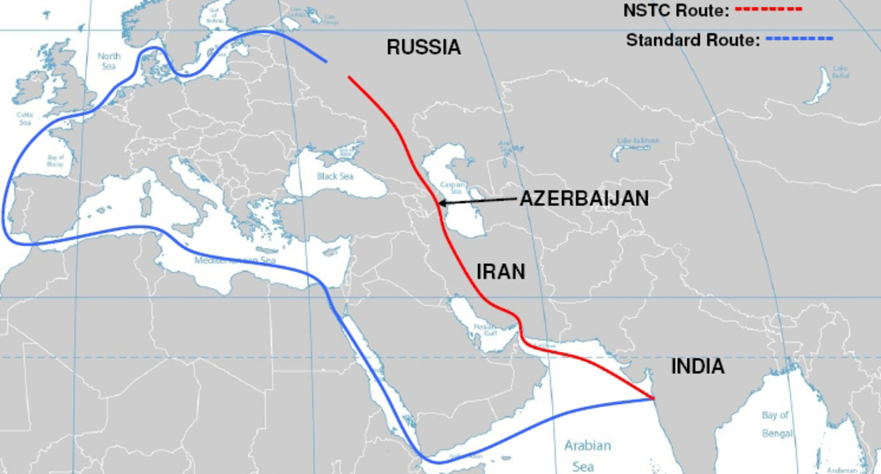 Схема автотранспортного коридора "Север-Юг". Фото https://en.wikipedia.org/wiki/International_North–South_Transport_Corridor Схема автотранспортного коридора "Север-Юг". Фото https://en.wikipedia.org/wiki/International_North–South_Transport_Corridor