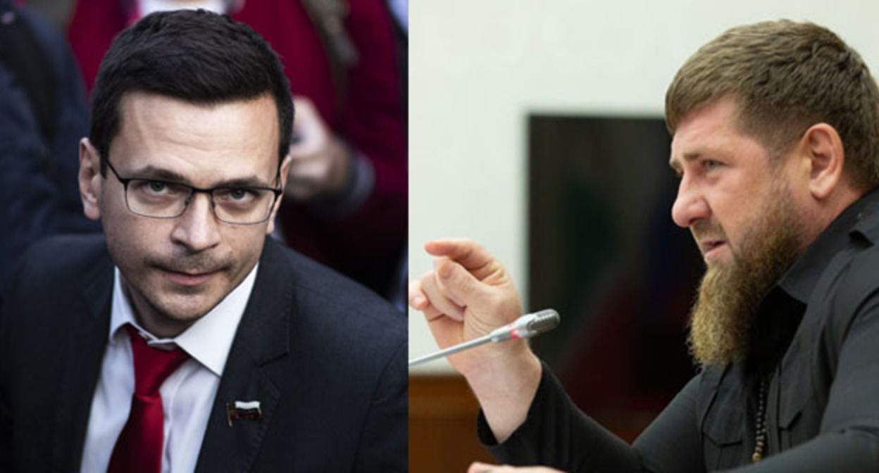 Илья Яшин (слева) и Рамзан Кадыров. Коллаж "Кавказского узла" Фото: "Грозный Информ". wwww.wekipedia.org Илья Яшин (слева) и Рамзан Кадыров. Коллаж "Кавказского узла" Фото: "Грозный Информ". wwww.wekipedia.org
