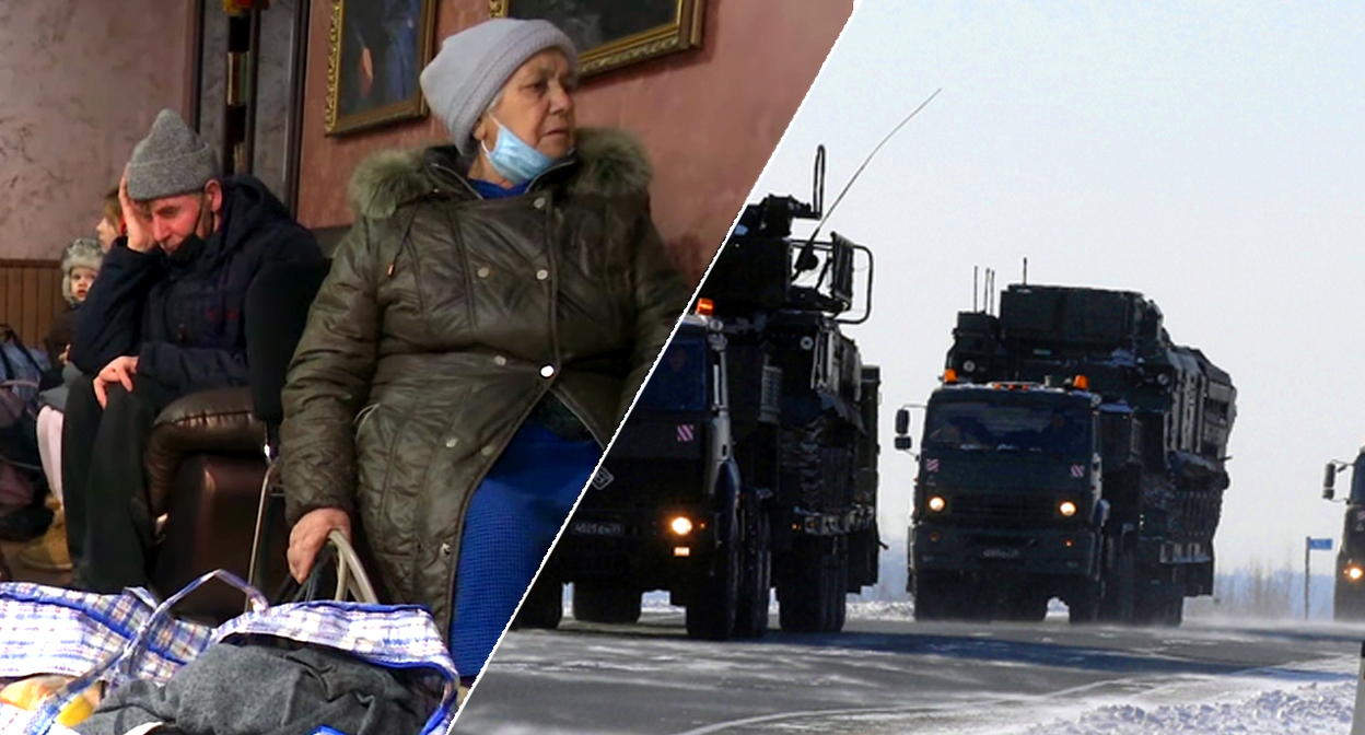 Беженцы Донбаса в Ростовской области, Военная техника. Фото: кадр видео Первый Ростовский телеканал https://www.youtube.com/watch?v=74VVHsibuLA, пресс-служба минобороны России
Беженцы Донбаса в Ростовской области, Военная техника. Фото: кадр видео Первый Ростовский телеканал https://www.youtube.com/watch?v=74VVHsibuLA, пресс-служба минобороны России