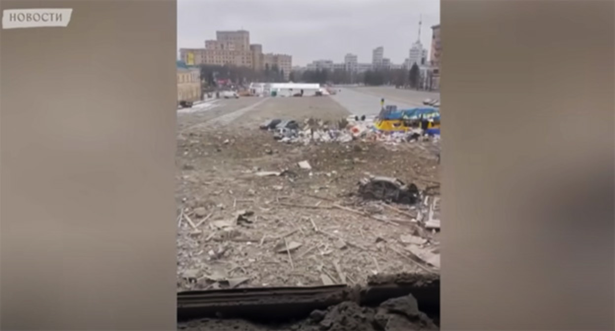 Обстрел Харькова. Скриншот видео https://www.youtube.com/watch?v=2M182AXq9tM Обстрел Харькова. Скриншот видео https://www.youtube.com/watch?v=2M182AXq9tM