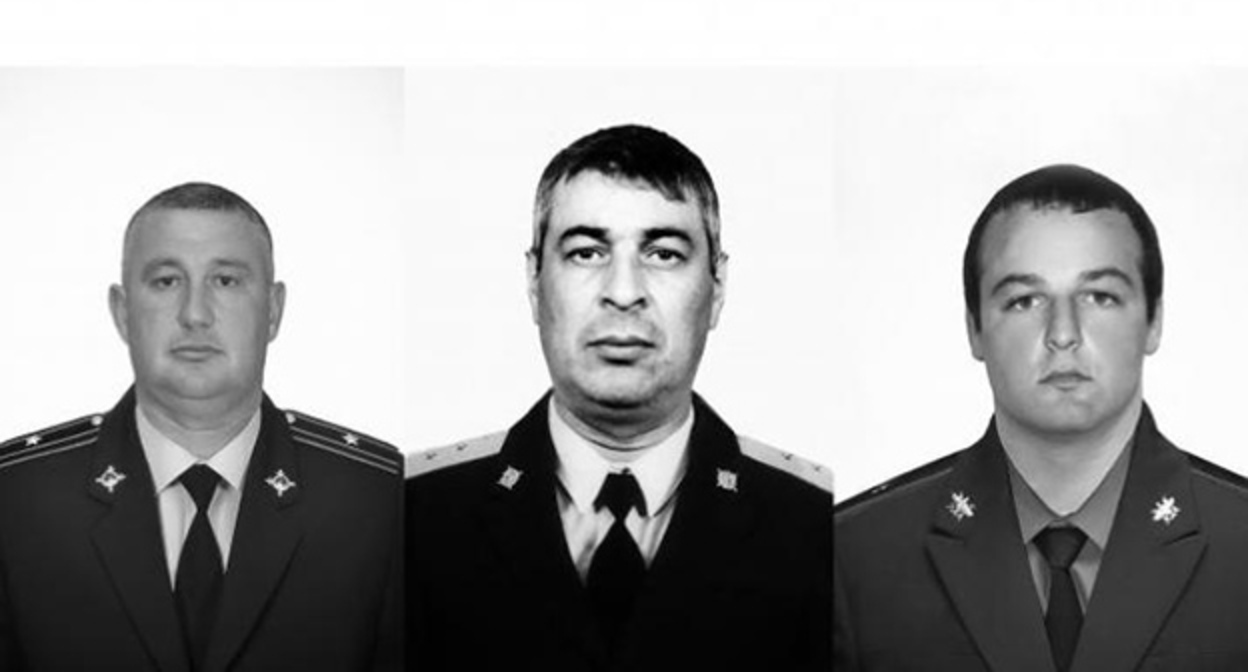 Майор полиции Ратмир Кудаев из селения Верхний Акбаш, прапорщик Аныуар Этезов из селения Яникой и младший сержант Алим Бачиев из селения Кенделен (слева направо). Фото: пресс-служба Главы и Правительства КБР Майор полиции Ратмир Кудаев из селения Верхний Акбаш, прапорщик Аныуар Этезов из селения Яникой и младший сержант Алим Бачиев из селения Кенделен (слева направо). Фото: пресс-служба Главы и Правительства КБР