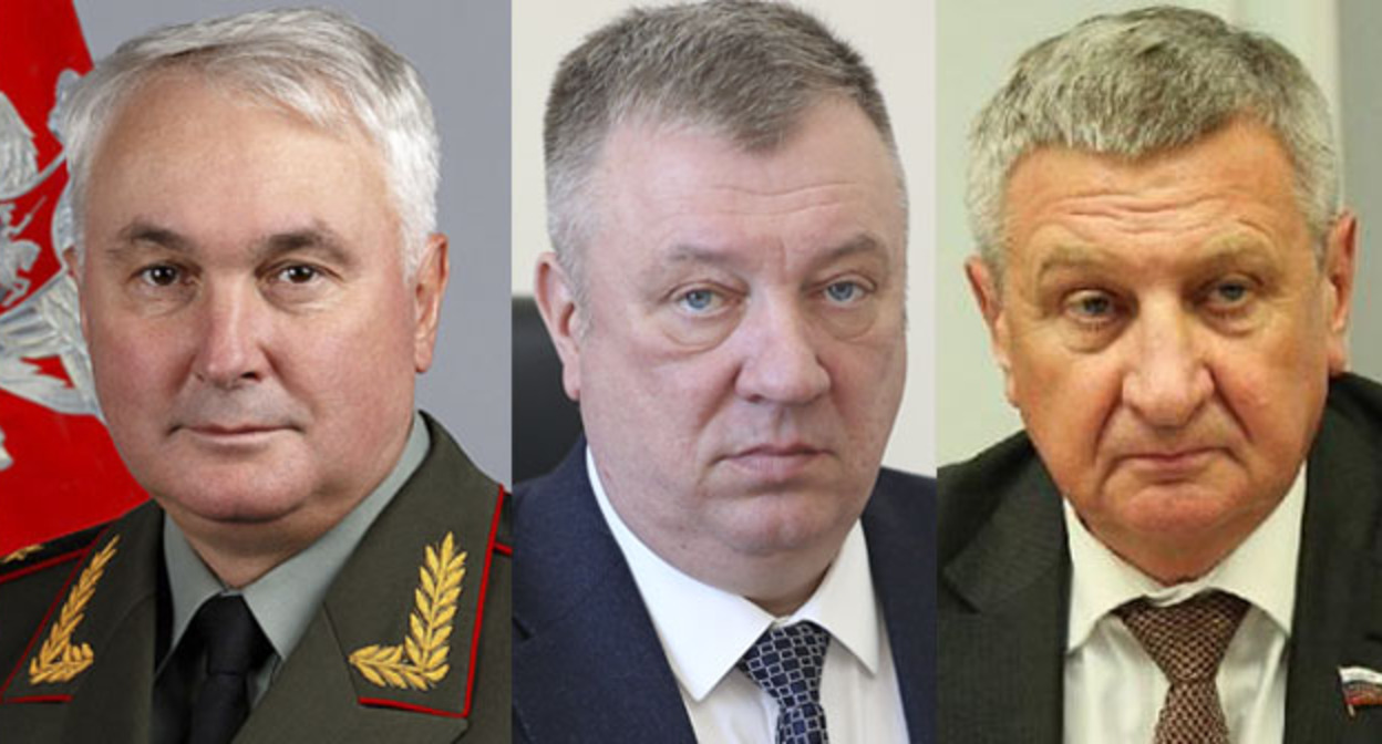 Андрей Картаполов, Андрей Гурулев, Сергей Муратов (слева направо). Коллаж "Кавказского узла" Фото: https://oblast45.ru/ https://ru.wikipedia.org Mil.ru Андрей Картаполов, Андрей Гурулев, Сергей Муратов (слева направо). Коллаж "Кавказского узла" Фото: https://oblast45.ru/ https://ru.wikipedia.org Mil.ru