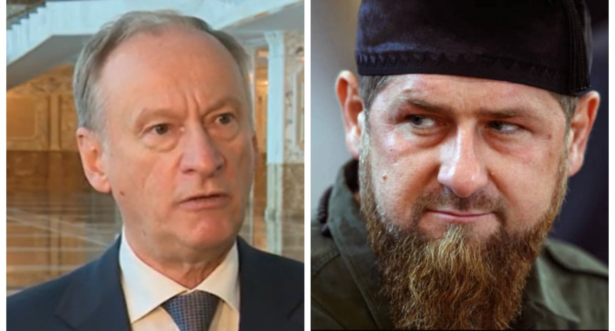 Патрушев и Кадыров. Стоп-кадр видео в YouTube-канале "БелТА", https://www.youtube.com/watch?v=Xq8ZH-YnJgg и скриншот фото в ТГ-канале Кадырова https://t.me/RKadyrov_95/3044 Патрушев и Кадыров. Стоп-кадр видео в YouTube-канале "БелТА", https://www.youtube.com/watch?v=Xq8ZH-YnJgg и скриншот фото в ТГ-канале Кадырова https://t.me/RKadyrov_95/3044
