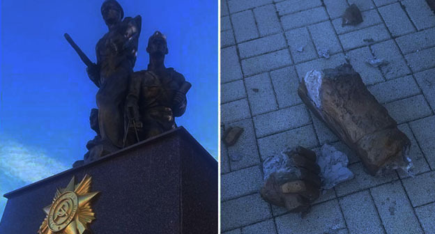 Неизвестные повредили памятник "Воинам-малоземельцам" в селе Мысхако. Фото: t.me/kravchenko_glava_nvrsk Неизвестные повредили памятник "Воинам-малоземельцам" в селе Мысхако. Фото: t.me/kravchenko_glava_nvrsk