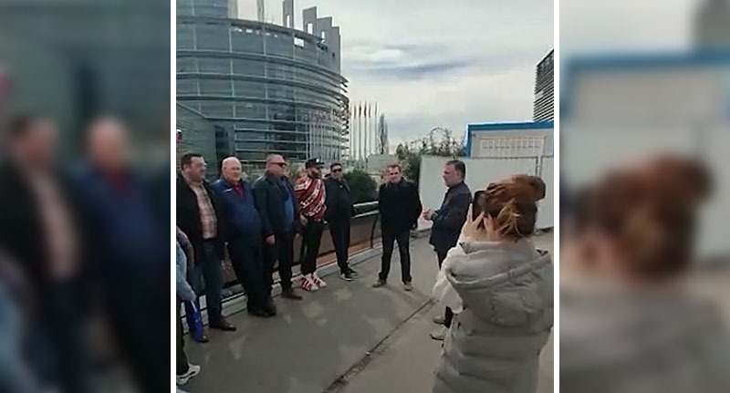 Граждане Грузии во время политической акции в Страсбурге. Стопкадр из видео https://mtavari.tv/news/116550-sanktsiebi-ivanishvils-gatavisupldnen Граждане Грузии во время политической акции в Страсбурге. Стопкадр из видео https://mtavari.tv/news/116550-sanktsiebi-ivanishvils-gatavisupldnen