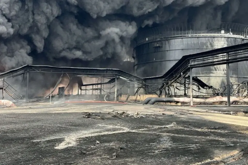 Нефтебаза в Кавказской после пожара. Фото: t.me/admkrai