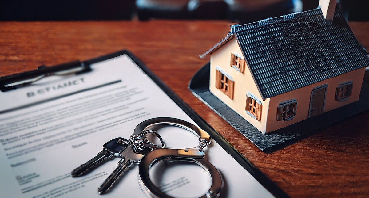 Ключи от квартиры и наручники. Иллюстрация создана "Кавказским узлом" с помощью ИИ в программе Photoshop