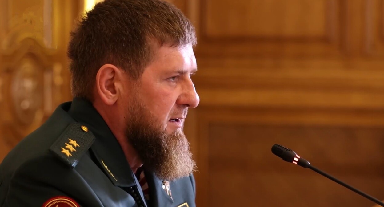 Рамзан Кадыров. Скриншот видеозаписи https://t.me/RKadyrov_95/5636
