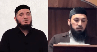 Мухаммад Тамасханов (слева) и Магомед Султыгов. Кадры фото https://t.me/fortangaorg/19488 и видео https://t.me/m_tamaskhanov/1167, коллаж "Кавказского узла".