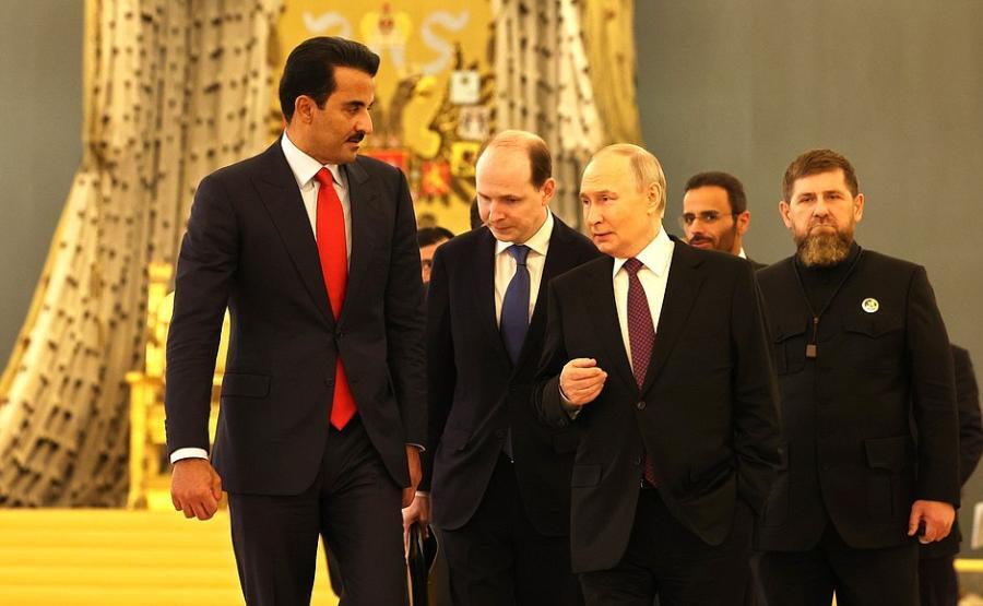 Рамзан Кадыров (справа) во время переговоров. 17 апреля 2025 г. Фото: kremlin.ru