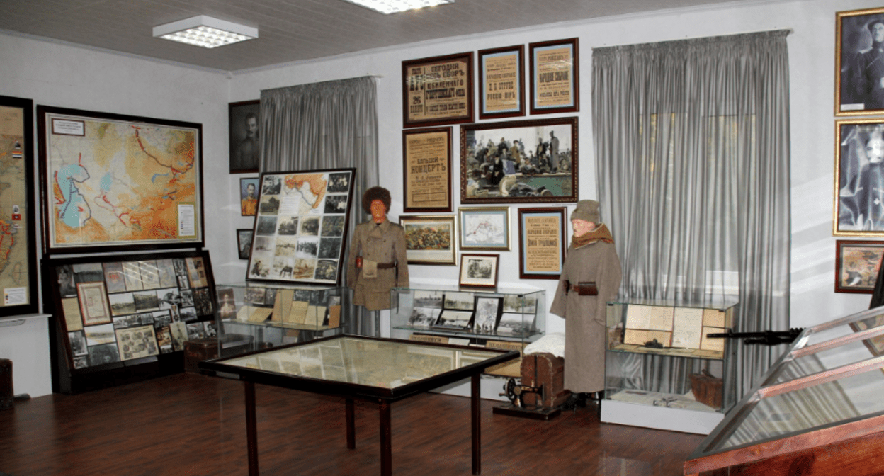 Зал, посвященный гражданской войне, в музее казачества. Скриншот фото с сайта музея, https://elankazak.ru/залы-музея/