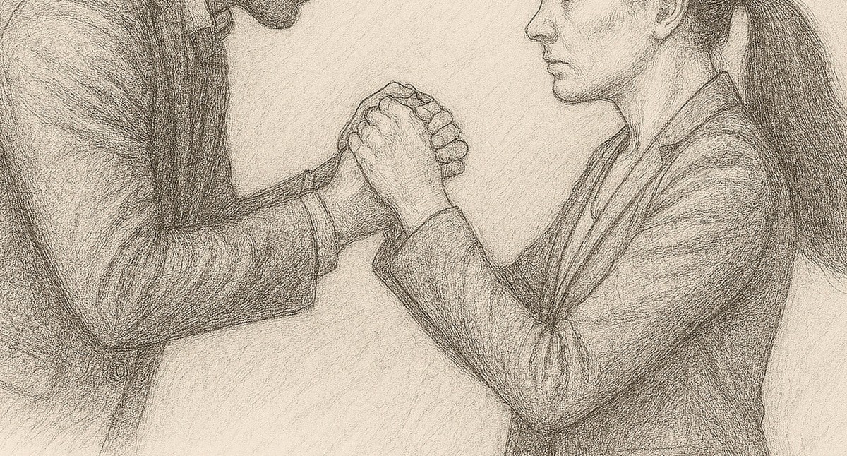 Мужчина принуждает девушку. Иллюстрация создана «Кавказским узлом» с помощью ИИ в программе Copilot